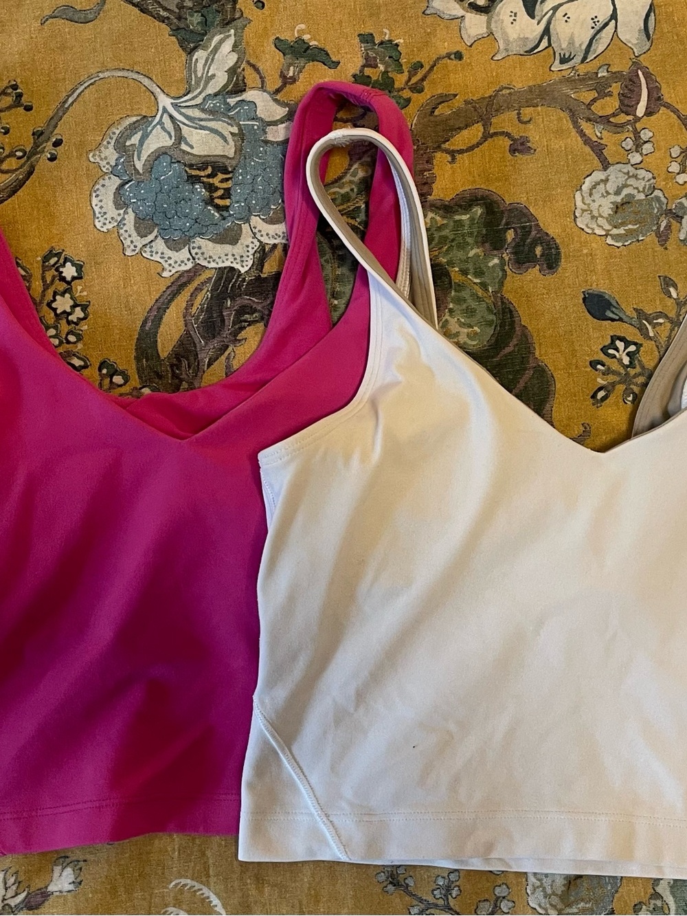 lululemon athletica Cropped Tank Tops in White and Fuchsia Pink - Picture 3 of 3